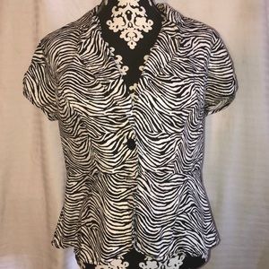 Cato Zebra Print Jacket/Top